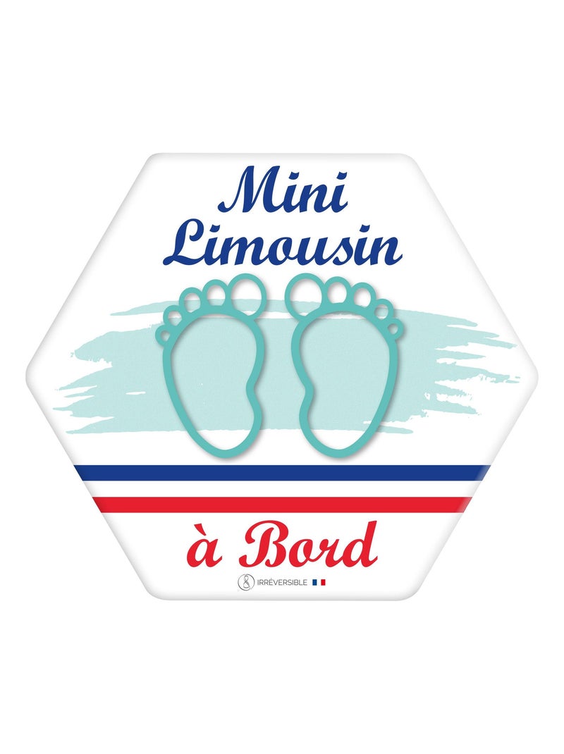 Adhésif bébé à bord - Mini Limousin - Bleu - Kiabi
