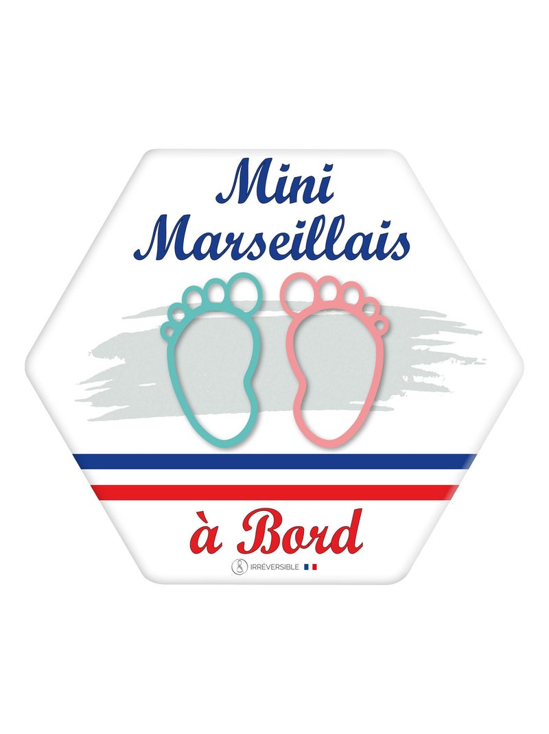 Adhésif bébé à bord - Mini Marseillais(e) - Gris - Kiabi