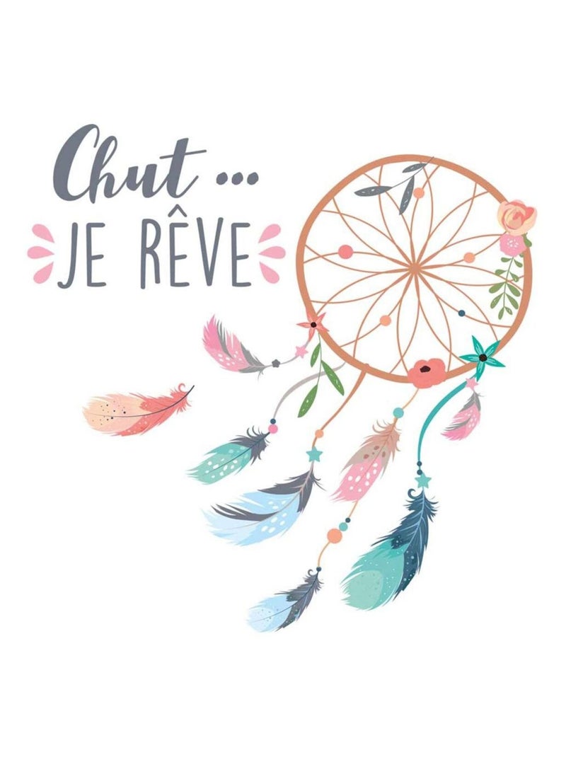 Adhésif décoratif mural chut...je rêve Multicolore - Kiabi