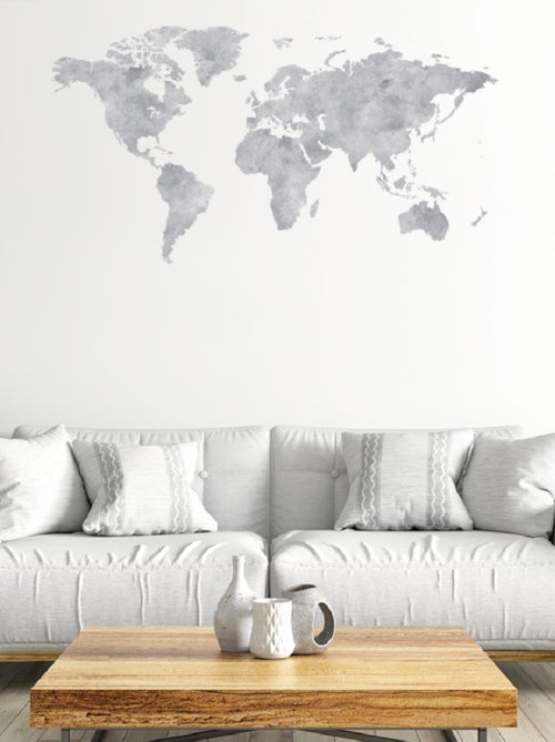 Adhésif décoratif mural planisphère - Kiabi