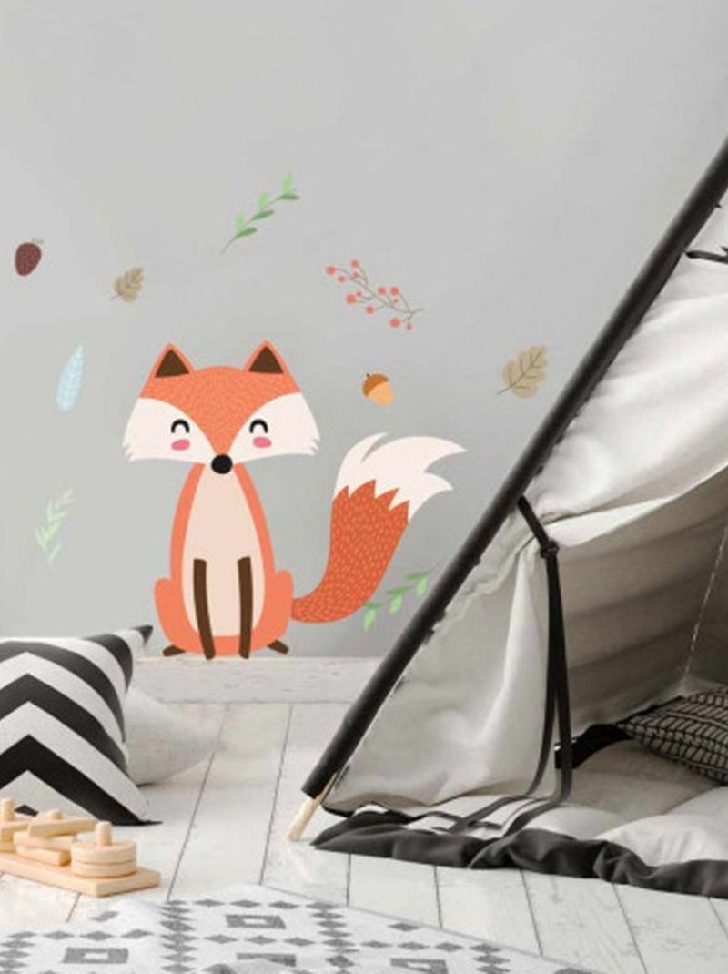 Adhésif décoratif mural renard Orange - Kiabi