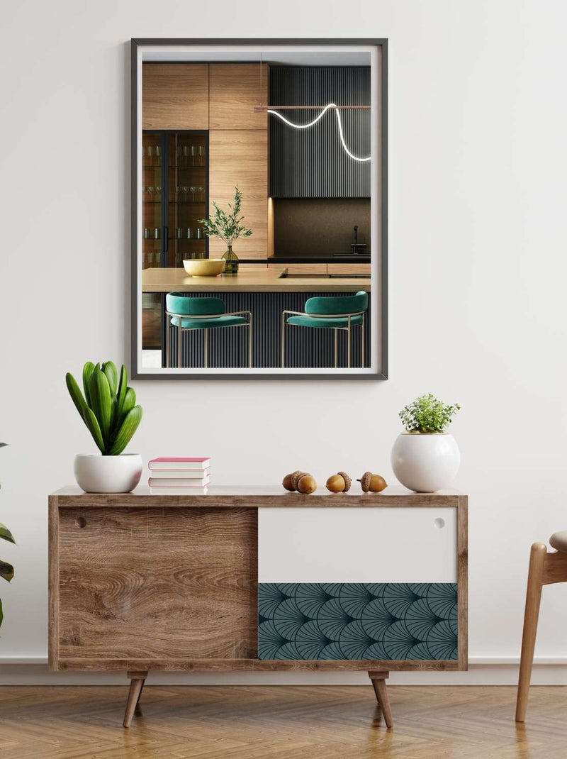 Adhésif décoratif pour meuble effet art déco Noir - Kiabi