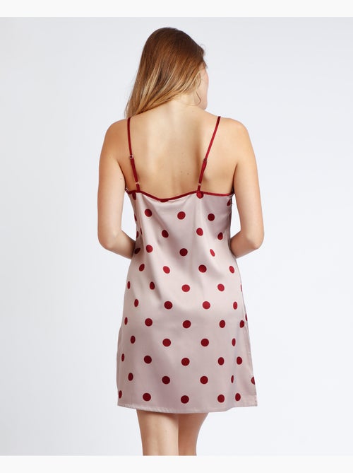 ADMAS CLASSIC Chemise de nuit élégante à bretelles et pois pour femme - Kiabi