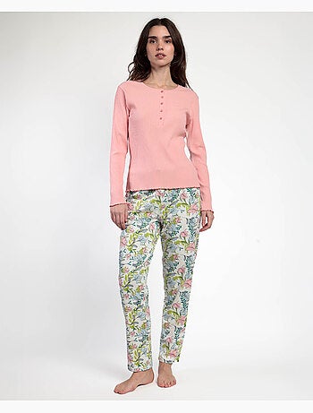 ADMAS GARDEN Pijama Manga Grande Tapeta Jardin d'Automne pour Femme
