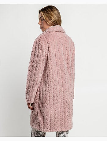 ADMAS GARDEN Robe de chambre chaude à manches longues à motifs de feuilles de jardin pour femmes
