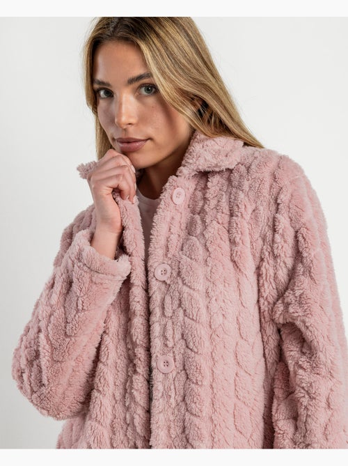 ADMAS GARDEN Robe de chambre chaude à manches longues à motifs de feuilles de jardin pour femmes - Kiabi ADMAS GARDEN Robe de chambre chaude à manches longues à motifs de feuilles de jardin pour femmes - Kiabi