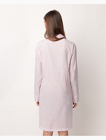 ADMAS HOME Camisole à manches longues en popeline ouverte à rayures pour femme