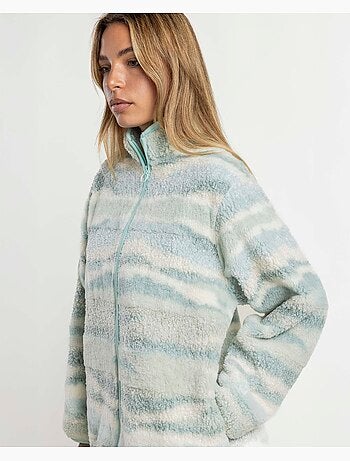 ADMAS HOME Peignoir chaud à manches longues pour femme, bleu montagne