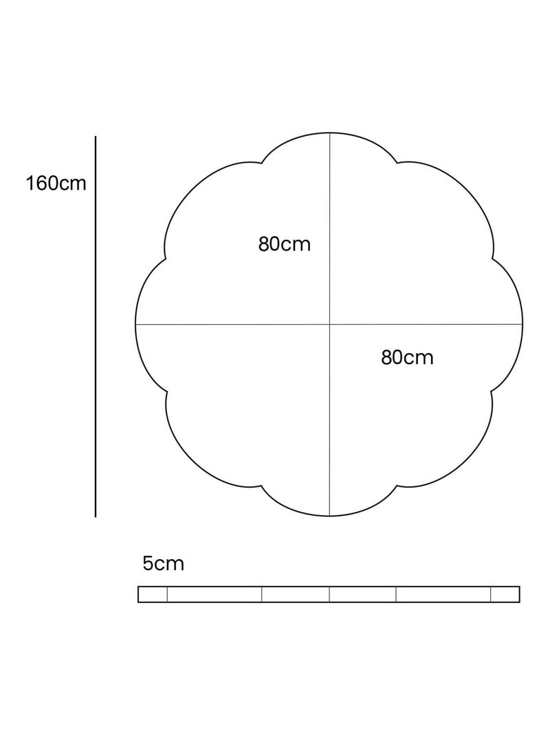 Aesthetic Turquoise Tapis de Jeu en Forme de Nuage pour Enfants 160x160x5 cm Bleu azur - Kiabi