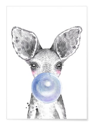 Affiche Bulle de Kangourou Bleue
