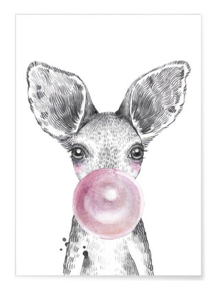 Affiche 'Bulle de Kangourou Rose'