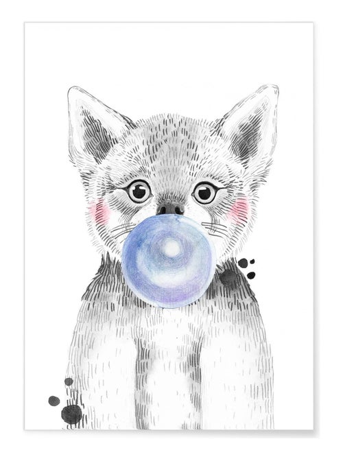 Affiche Bulle de Loup Bleue - Kiabi