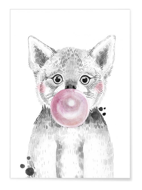 Affiche 'Bulle de Loup Rose' - Kiabi