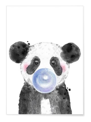 Affiche Bulle de Panda Bleue