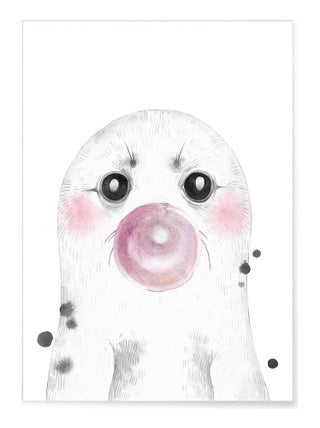 Affiche 'Bulle de Phoque Rose'