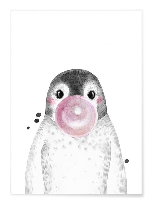 Affiche 'Bulle de Pingouin Rose' - Kiabi