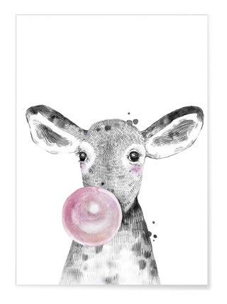 Affiche 'Bulle de Veau Rose'