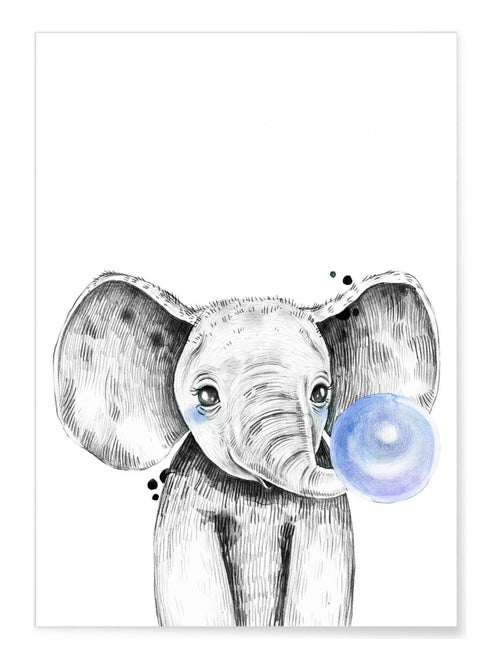 Affiche Bulle d'Éléphant Bleue - Kiabi
