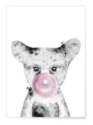 Affiche 'Bulle d'Ours Rose'