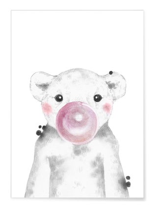 Affiche 'Bulle d'Ourson Rose'