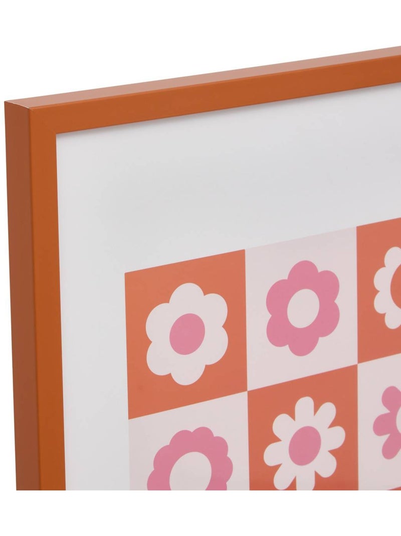 Affiche encadrée motif fleurs 50x70cm CHA CHA POP Bleu - Kiabi