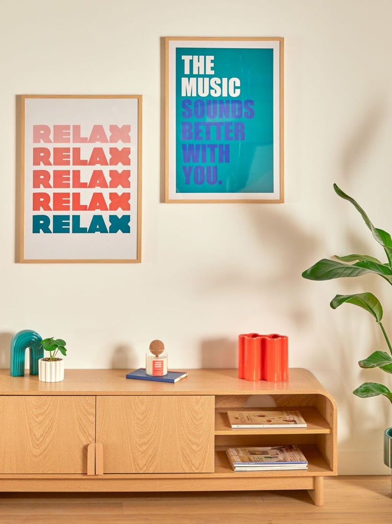 Affiche encadrée the music sounds better with you Vert - Kiabi