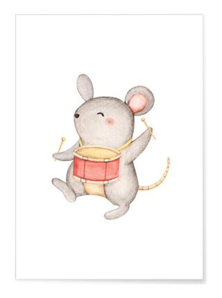 Affiche Enfant Souris Tambour