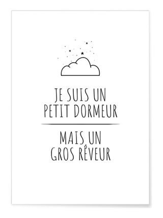 Affiche 'Je suis un petit dormeur...'