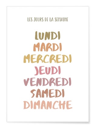 Affiche Les jours de la semaine