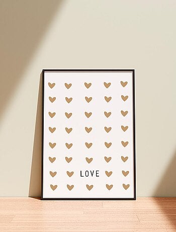 Affiche Love dorée