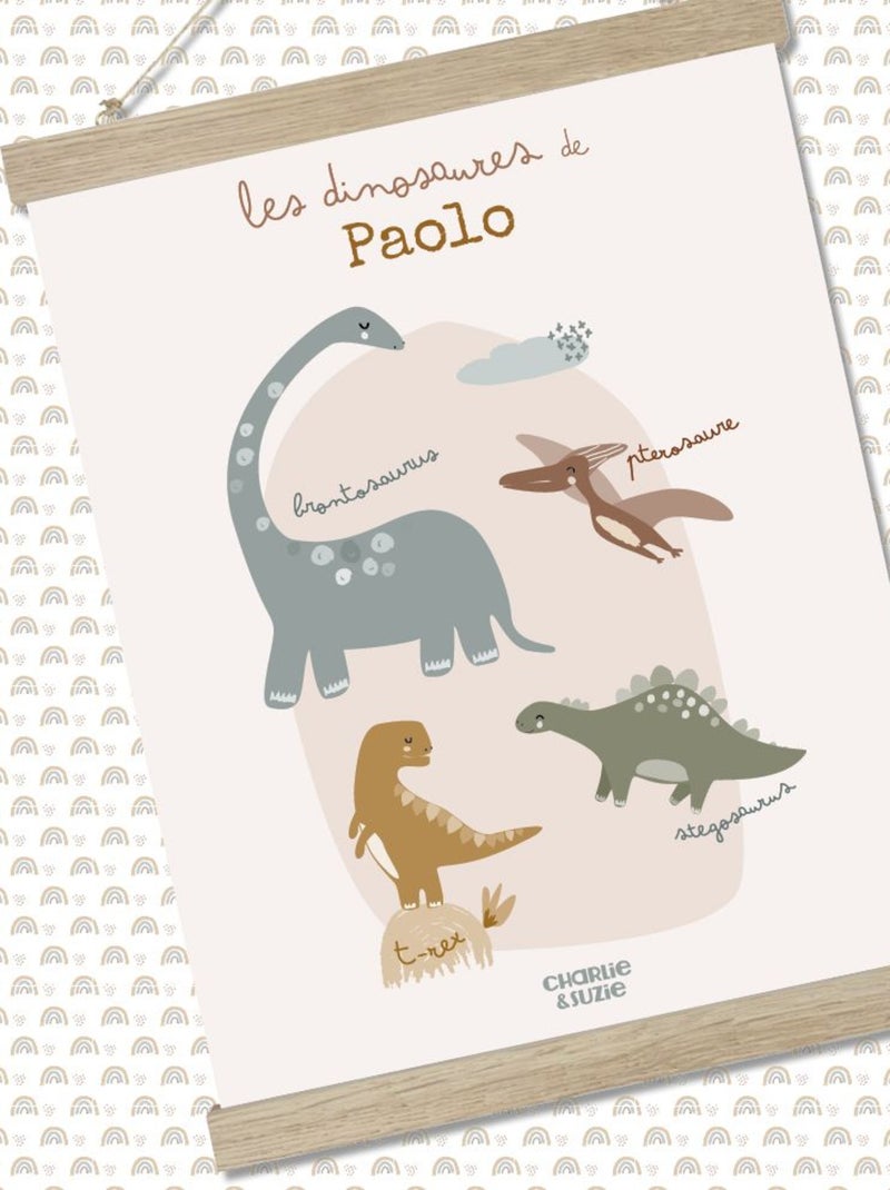 Affiche Mes dinosaures Multicolore - Kiabi