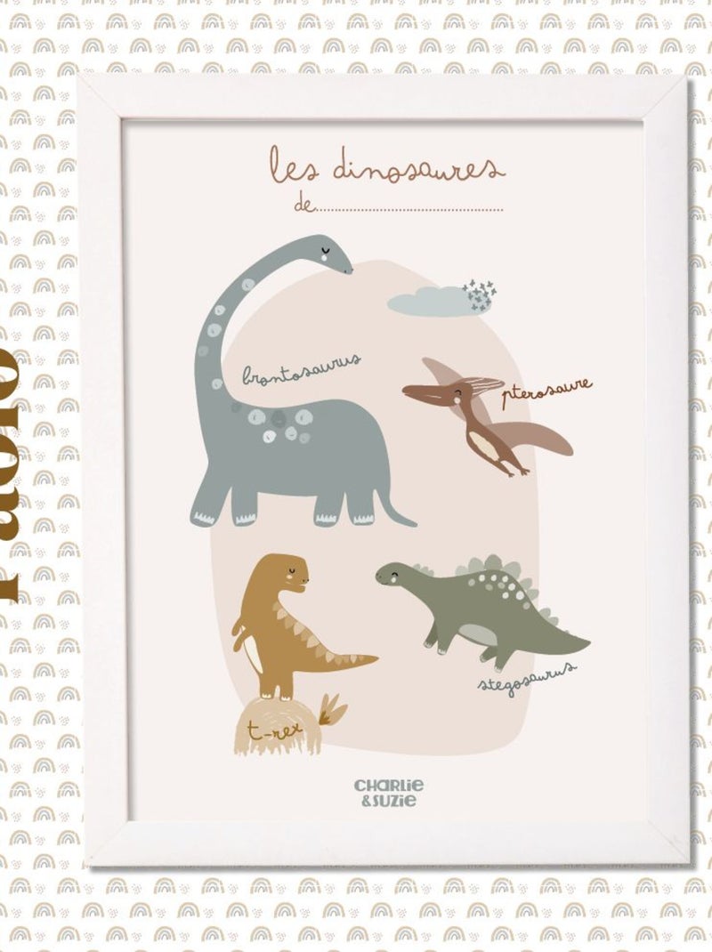 Affiche Mes dinosaures Multicolore - Kiabi