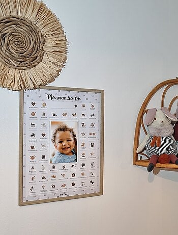 Affiche Mes Premières Fois à tamponner + Tampon Dateur + Cadre Photo - Flamant