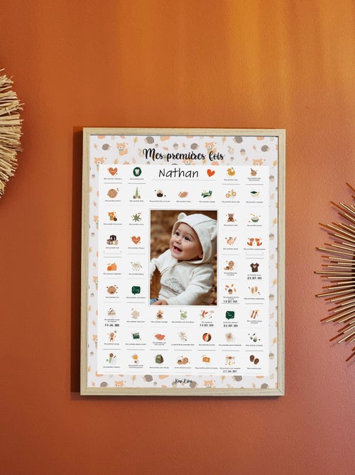 Affiche Mes Premières Fois à tamponner + Tampon Dateur + Cadre Photo - Renard - Kiabi