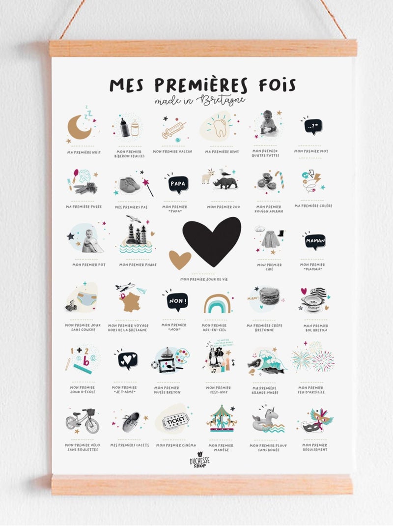 Affiche mes Premières Fois Bretagne Blanc Doré - Kiabi