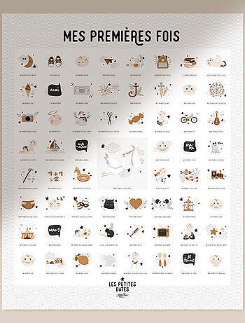 Affiche Mes Premières Fois Peau claire avec tampon dateur et encrier
