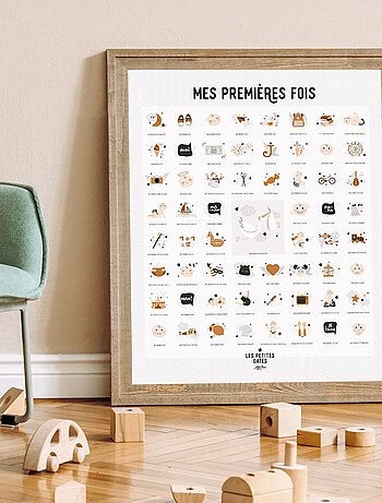 Affiche Mes Premières Fois Peau claire avec tampon dateur et encrier