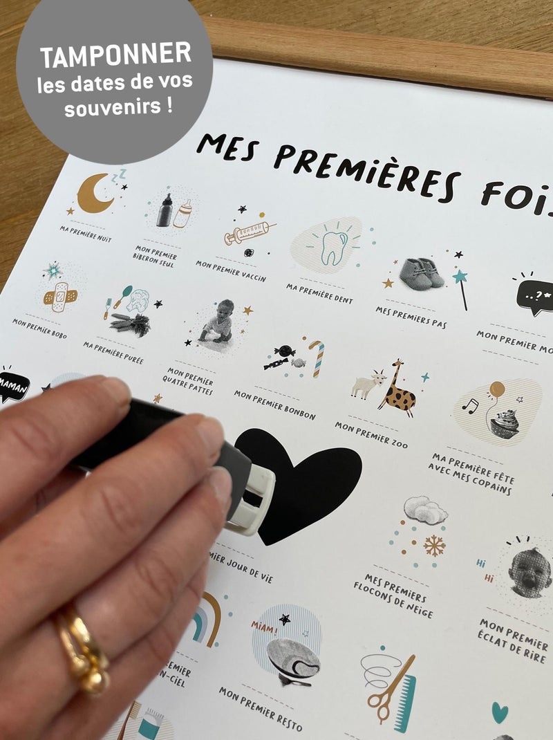 Affiche mes Premières Fois Suisse avec tampon Blanc Doré - Kiabi
