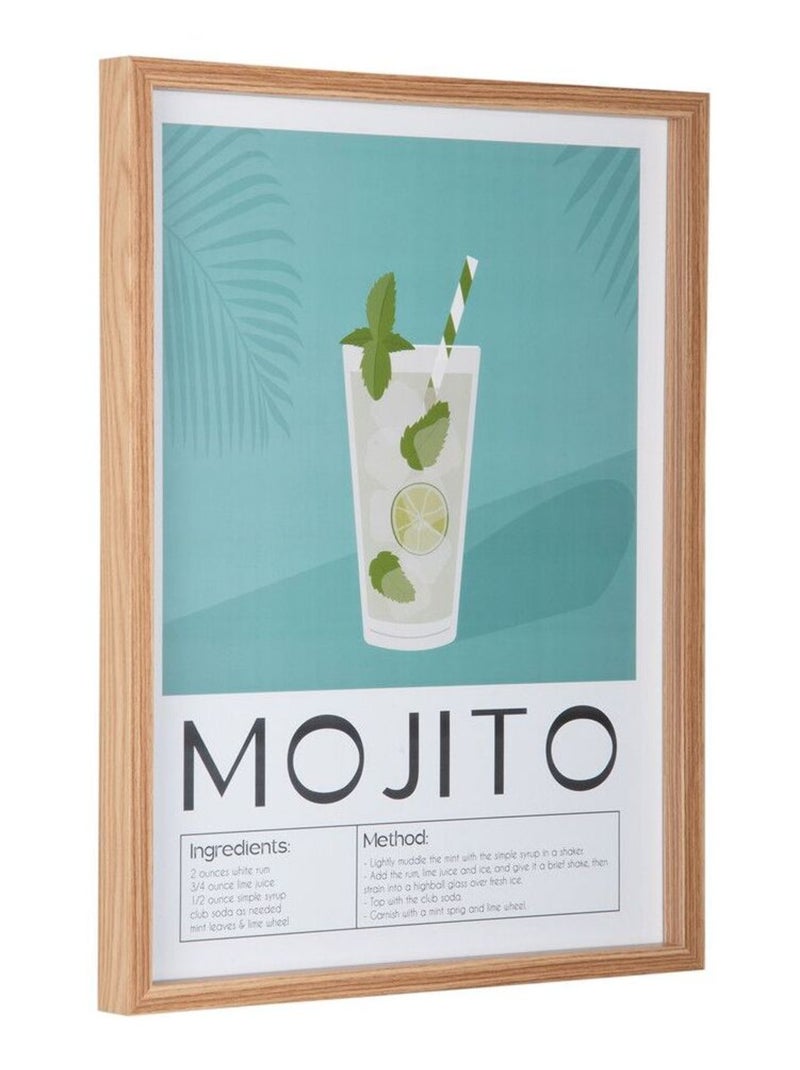 Affiche murale encadrée décorative COCKTAIL Bleu clair - Kiabi