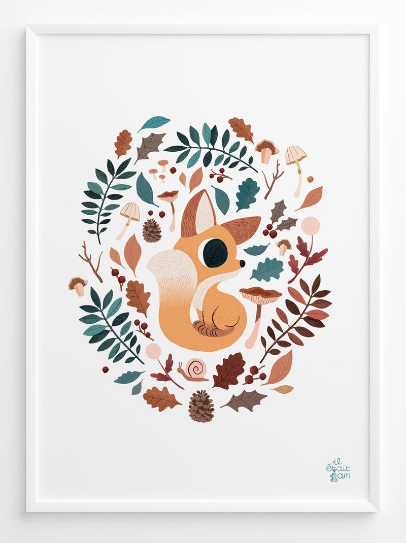Affiche Renard En Forêt Blanc - Kiabi