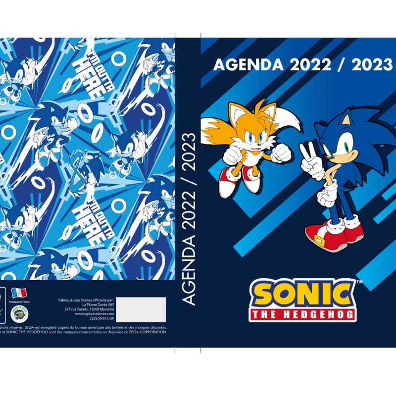 Agenda Scolaire 2022/2023 Sonic Bleu - Kiabi