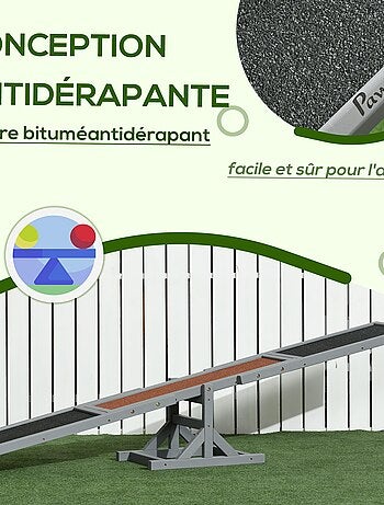 Agility sport pour chien bascule - bascule pour chien - sapin pré-huilé feutre bitumé