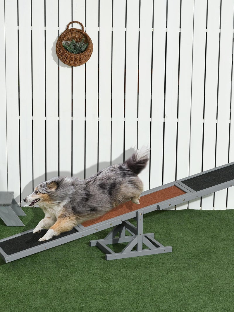 Agility sport pour chien bascule - bascule pour chien - sapin pré-huilé feutre bitumé Gris - Kiabi