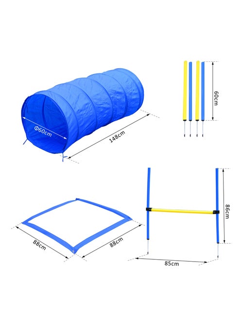 Agility sport pour chiens équipement complet bleu jaune - Kiabi