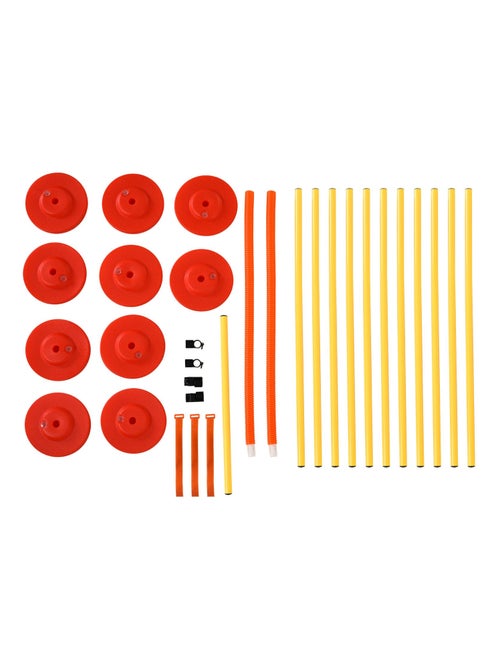 Agility sport pour chiens équipement complet haies, slalom + sac de transport jaune - Kiabi