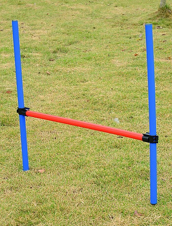 Agility sport pour chiens obstacles + sac transport total 11 pièces acier rouge et bleu