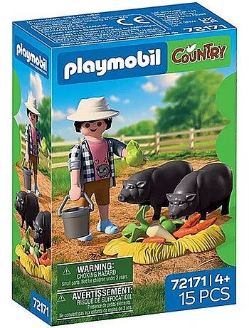 Agriculteur avec cochons