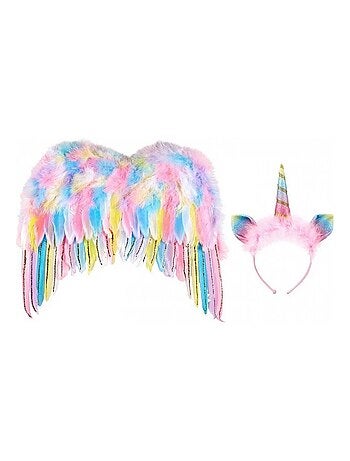 Ailes et serre tete Licorne coloree
