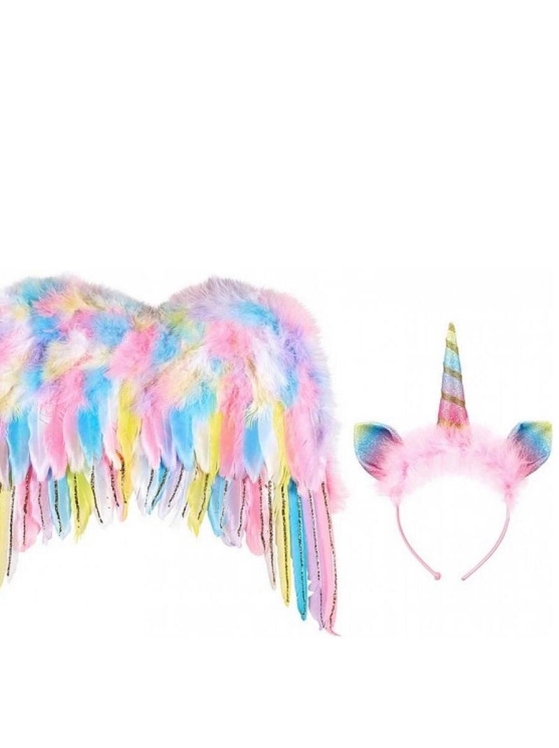 Ailes et serre tete Licorne coloree Multicolore - Kiabi