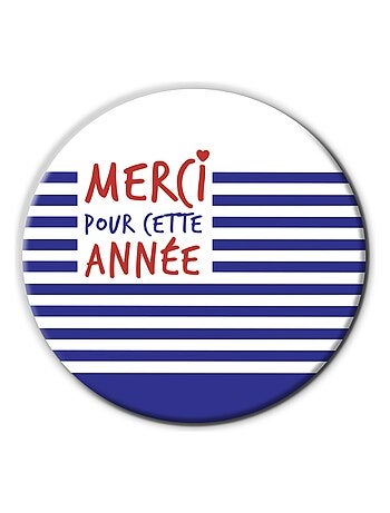 Aimant rond Merci Maîtresse | Version Marin | Cadeau Maîtresse - Kiabi